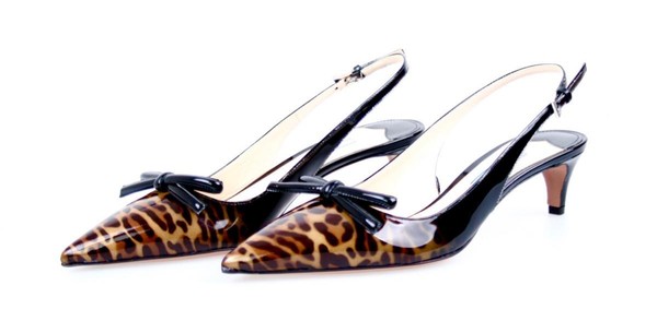 Prada Lackleder Slingback Leopard Pumps Sandalen Schuhe 1I986F Neu - 37-image