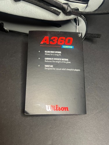 Nuevo con etiquetas Guante de Softbol Lanzamiento Lento Wilson 14" Gris y Negro A360 A03RS2114 Lanzamiento Derecho - Imagen 4 de 6