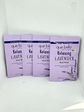 4 Pack Que Bella Bath & Beauty Relaxing Lavender mud mask 0.5 oz/ 15g