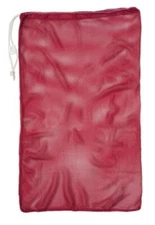 New Champion 12"x18" Mesh Ball Laundry Gear Drawstring Bag Cord Lock ID Tag Red