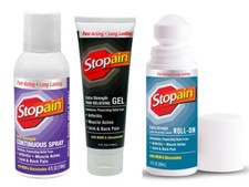 Stopain Combo Pack Roll On, Spray, Gel Extra Strength Pain Relieving