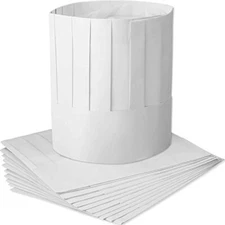 12 Pack Disposable 9 Inch Paper Chef Tall Hat Set Adjustable Kitchen Cooking Che