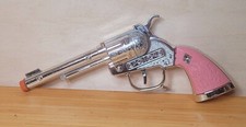 Vintage Halco Hubley Pink Grip Cowgirl Pistol Six Shooter Toy Cap Gun