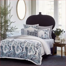 John Robshaw Mayura  Peacock Birds Queen Duvet Cover NIP