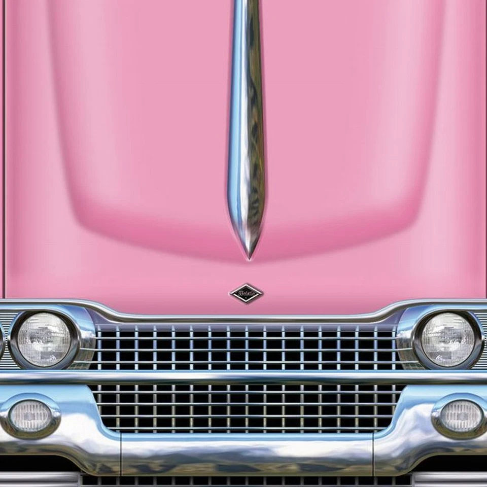 Centro de mesa coche crucero 3D años 50 caja de favores papel 13,75" x 4,5" decoraciones años 50 Foto 3 de 3