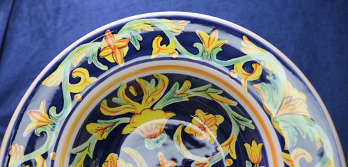 Rare Mezzana by Tabletops Unlimited Hand Painted 10 3/8 " Large Rimmed Bowl (s) - Picture 5 of 5