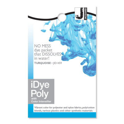 Türkis Jacquard iDye Synthetik Stoff färben - Polyester, Nylon und Poly Baumwolle 