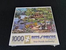 Bits and Pieces Puzzle 1000 pieces Cabin by the Lake 20" x 27" New Sealed