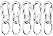 10 PACK Metal Keychain Carabiner Clip Keyring...