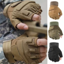 Tactical Half Finger Gloves Military Combat Hunting Shooting Fingerless Gloves