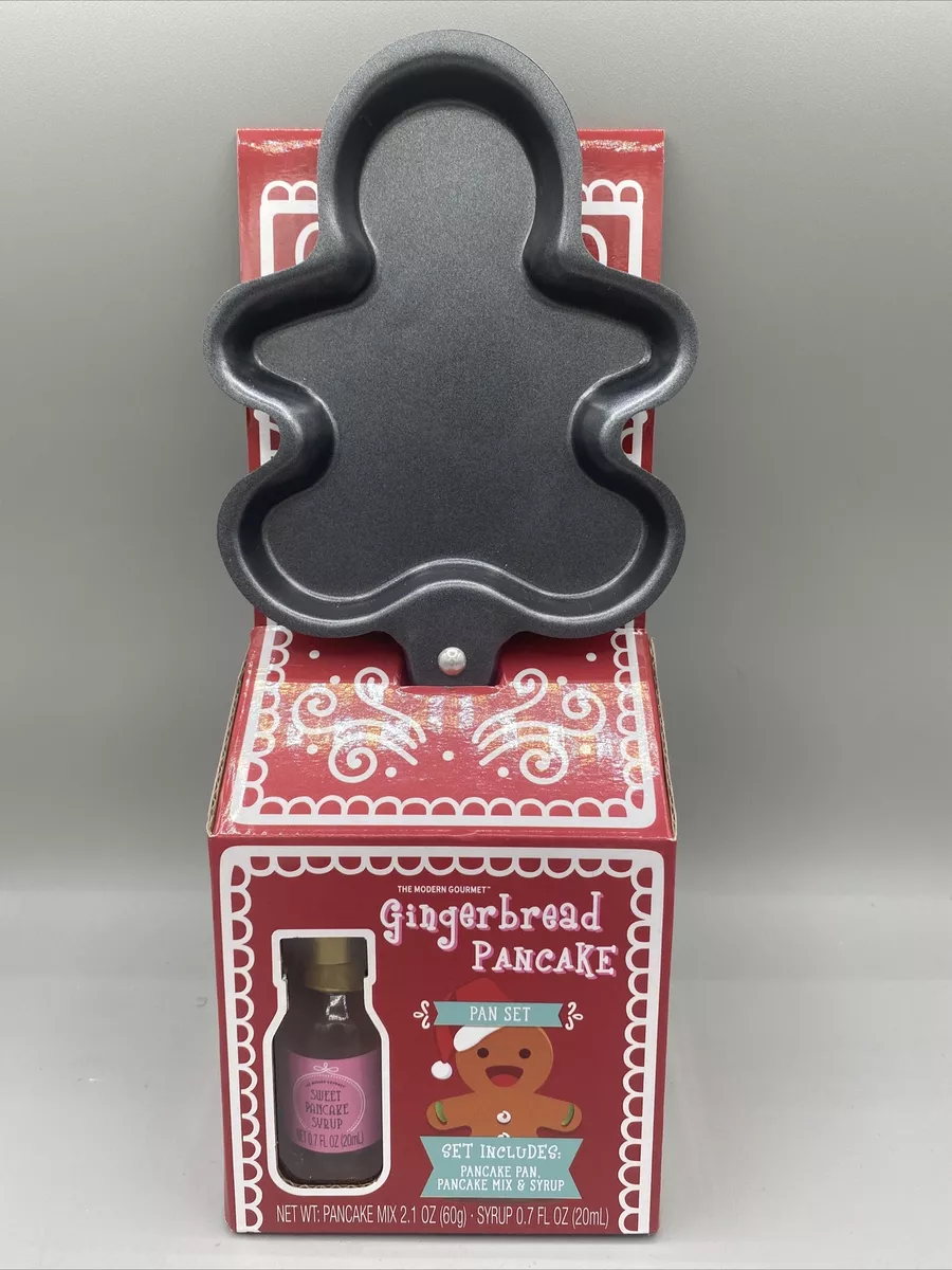 The Modern Gourmet GINGERBREAD MAN Pancake Pan Set (Pan, Mix & Syrup) NEW  IN BOX