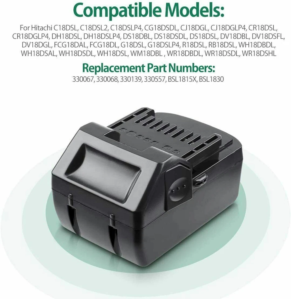 For Hitachi & Hikoki 18V 5.0Ah Li-ion Battery BSL1850 BSL1840 BSL1830 BSL1815S - image 4 of 4