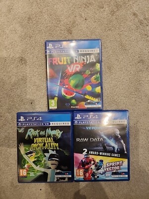 Playstation PS4 VR Spiele Bundle Fruit Ninja Raw Data Sprint Vector Rick Morty 