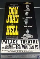NY Don Juan In Hell Window Card Ricardo Montalban Agnes Moorehead Edward Mulhare