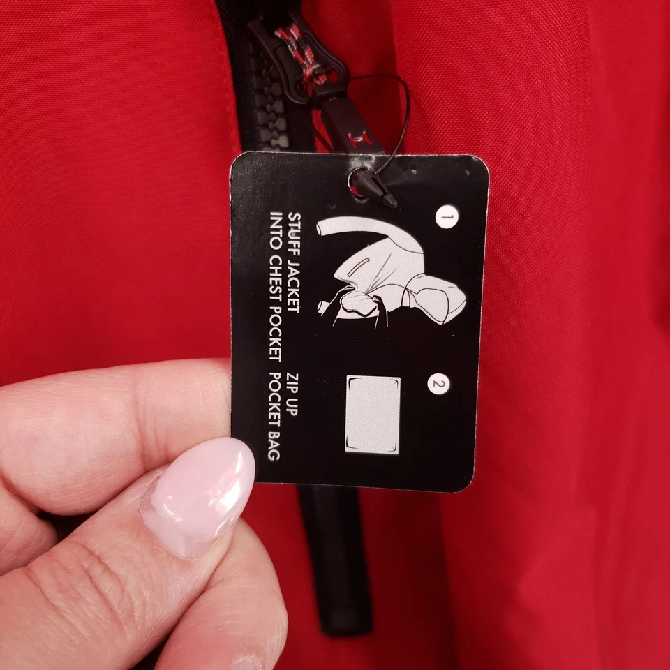 NUEVA Chaqueta Hawke Co Para Hombres XL Roja Rendimiento Cremallera Completa Bolsillo Cortavientos Embalable Foto 4 de 4