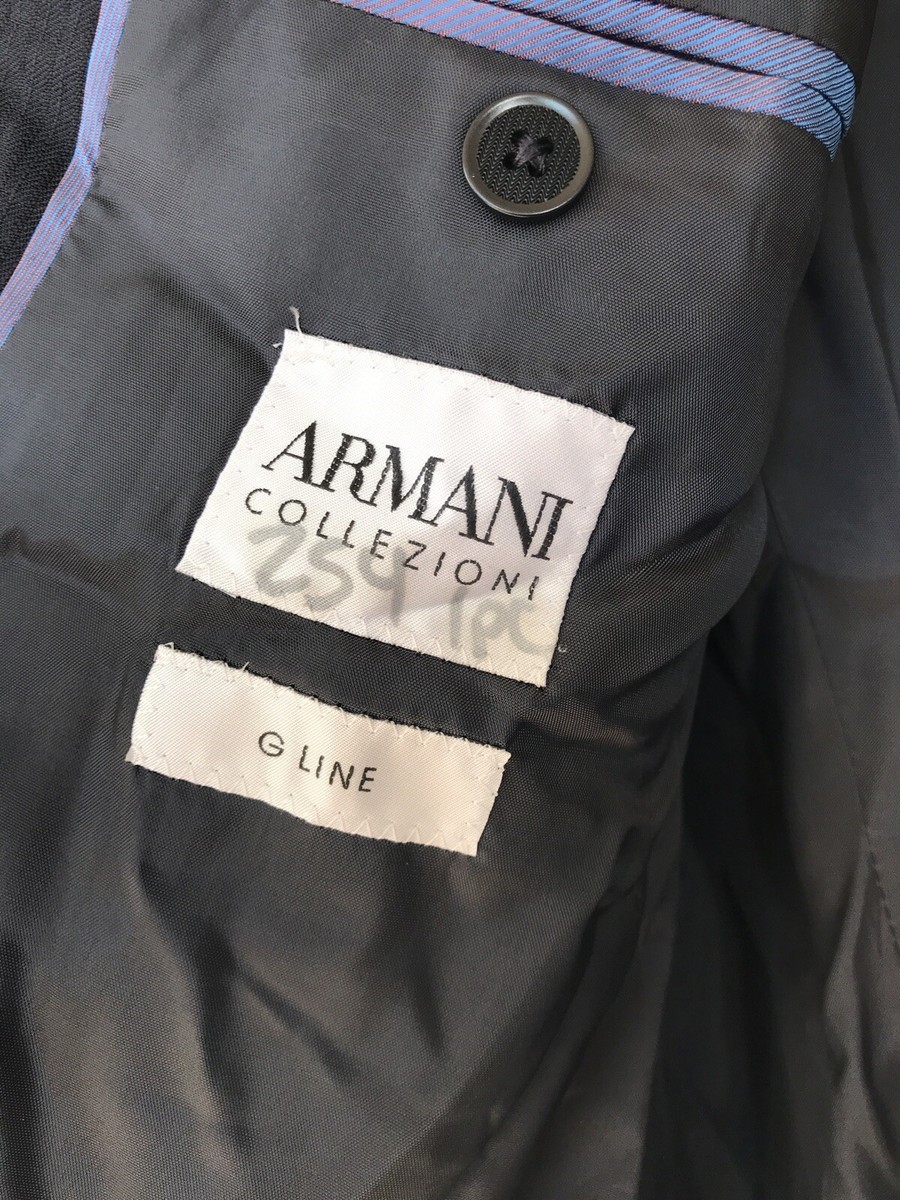 NEW Armani Collezioni G-Line Two Button Pinstripe Blazer - Navy