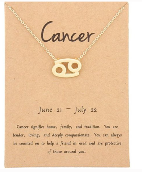 Cancer Zodiac Pendant Necklace