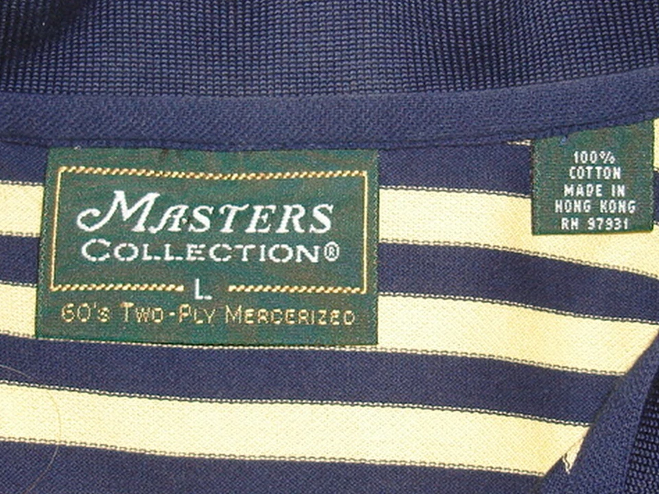COLECCIÓN MASTERS POLO AMARILLO/AZUL 100% AÑOS 60 2 CAPAS ALGODÓN MERCERIZADO S/S TALLA. L Foto 4 de 4