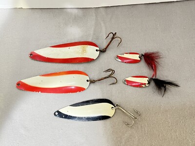 5 Vintage Dardevle Type Spoon Lures One Marked Marathon | eBay