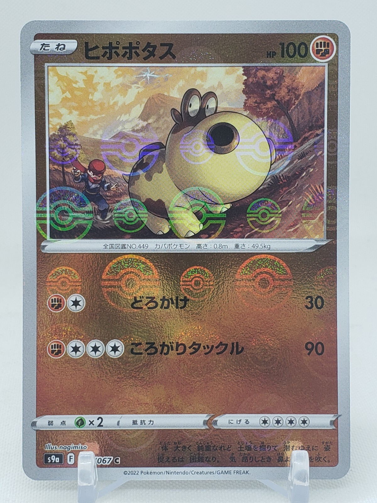 Hippopotas Reverse Holo 41/67 S9a Battle Region Japanese Pokemon Card