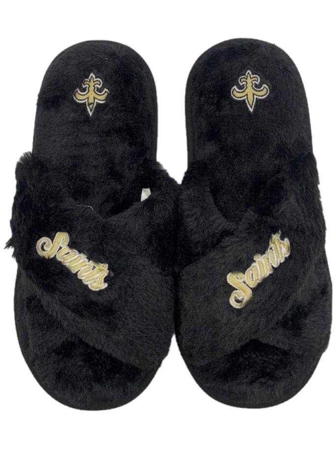 Женские меховые кросс-командные тапочки NFL Saints