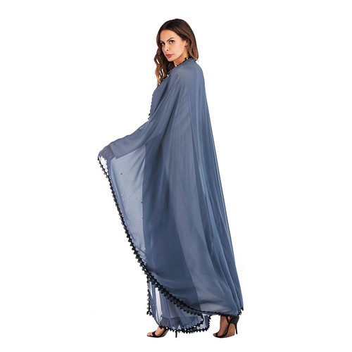 Dubai Damen muslimische offene Strickjacke Fledermausärmel locker Robe Abaya Kaftan Robe Posten - Bild 9 von 21