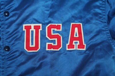 Vintage 80's Team USA Rawlings Blue Satin Jacket Men's Large | eBay