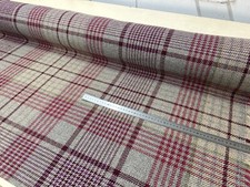 Next faux wool CHECK FABRIC UPHOLSTERY MATERIAL FIRE RETARDANT 140cms raspberry