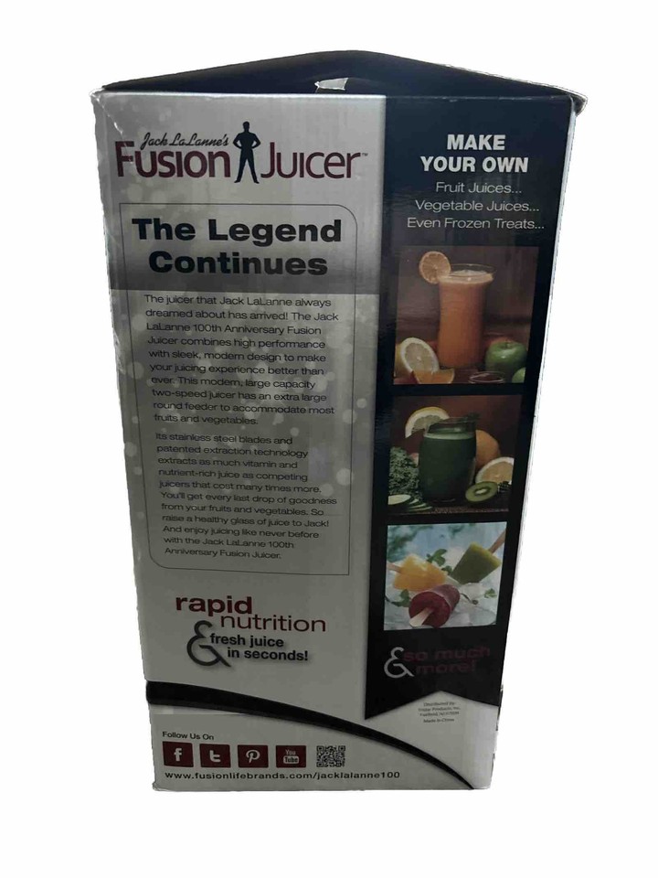 Fusion SS Juicer Jack LaLanne FJJACK 100 Stainless Steel 100 Year