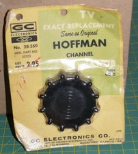 Vintage Hoffman Channel Knob GC Electronics #28-350 Black 33705