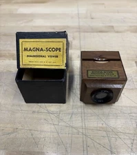 Vintage 1940's Magna-Scope Dimensional Viewer Wood Kodak Slide Viewer with Box