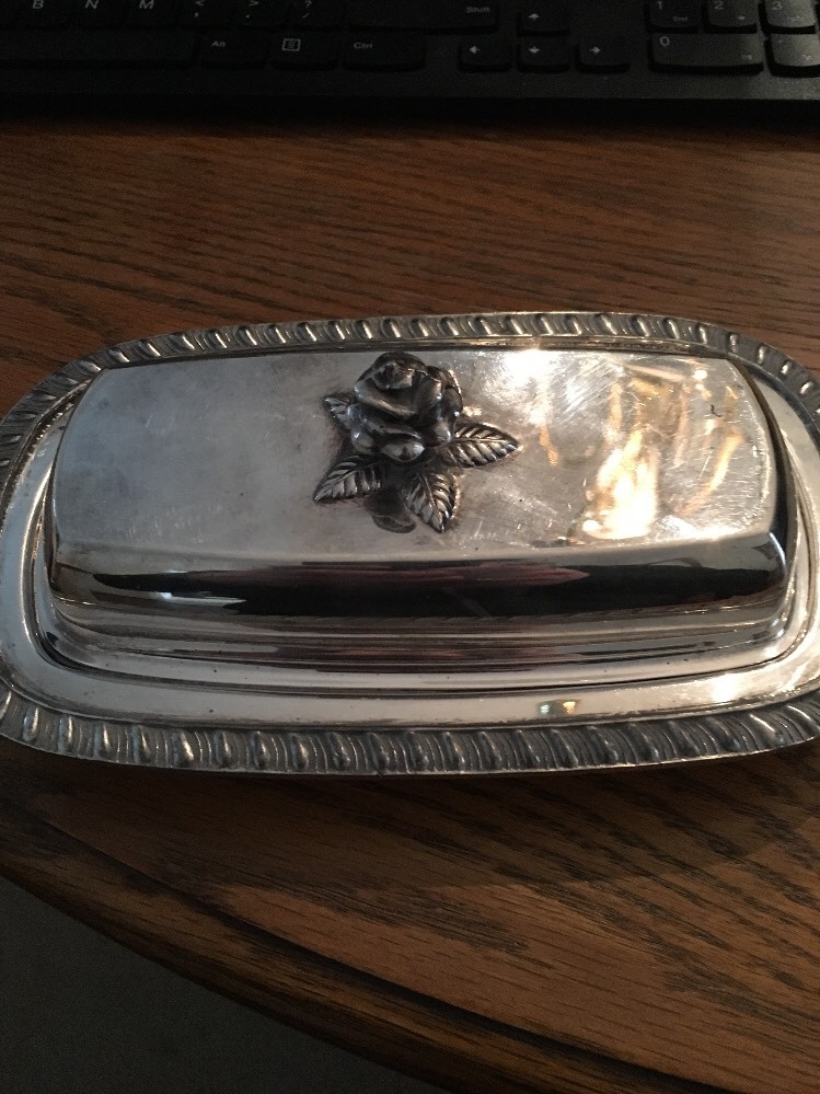 米国老舗 F.B. Rogersのライオン足とライナー付 バターディッシュ Vintage F.B.ROGERS SILVER CO Silver Plate Butter Dish W/Lid