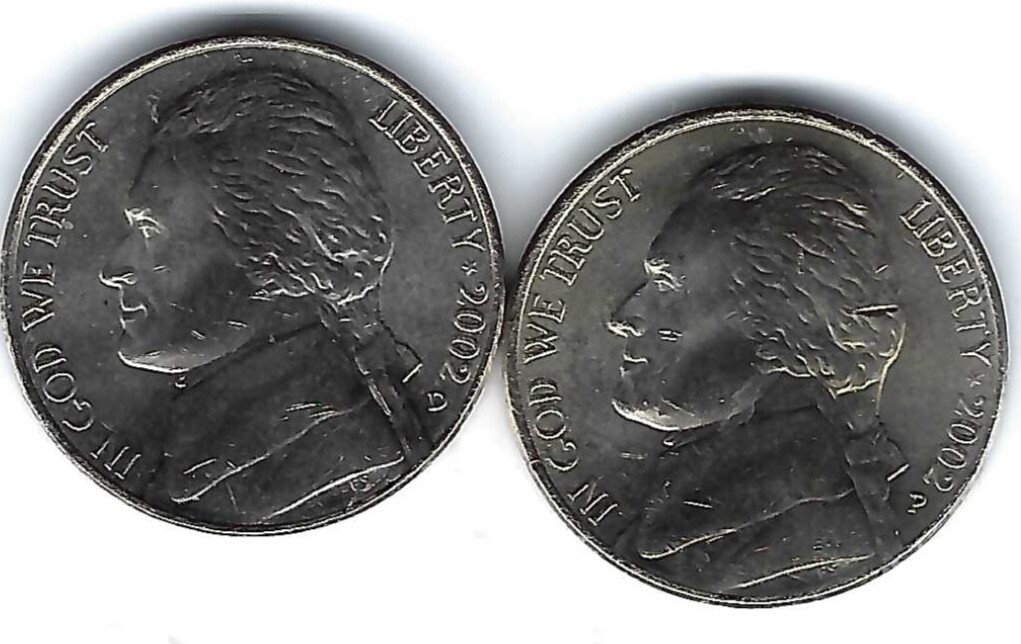2002-P & D Brilliant Uncirculated Jefferson Nickel Five Cent (Two