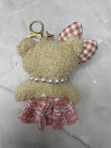 Cute Pink Teddy Bear Bag Charm Keychain Bear Plush Bag Pendant Accessory Purse - Picture 3 of 3