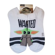 Disney Star Wars Mandalorian BABY YODA NO-SHOW SOCKS Grogu WANTED Shoe Size 4-10