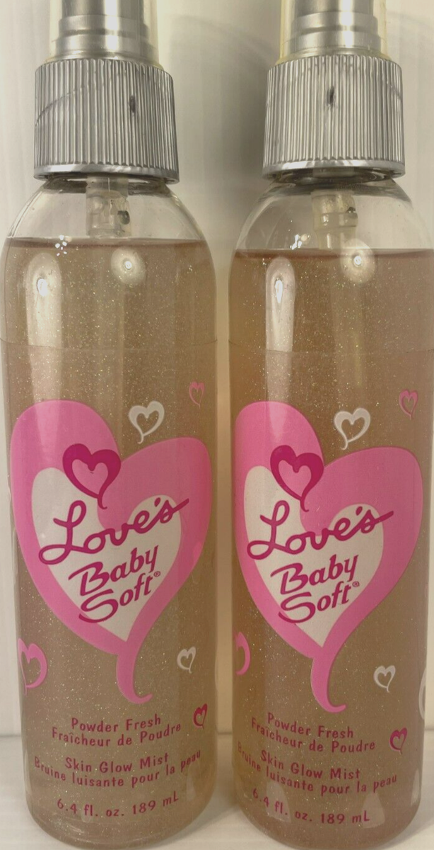 2) LOVE'S BABY SOFT Powder Fresh Skin Glow Mist fl oz VINTAGE