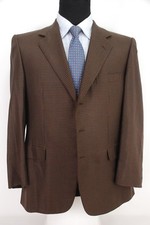 Brioni 3Btn Silk Wool Blend Sport Coat Jacket Copper Black Weave Men s 40S