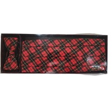 Traditional Tartan Plaid 100 Wool Bow Tie Cummerbund New USA Christmas Wedding