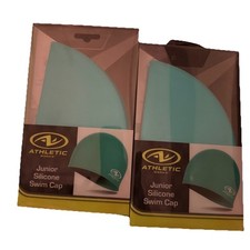 2 Junior Swim Caps 100 Silicone Latex free, Easy On/Off Swim Cap ages 6 