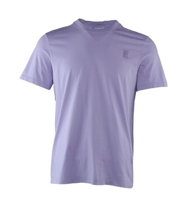 Sandro Paris Herren T-Shirt lila gesticktes Logo Baumwolle Gr.M SHPTS01455