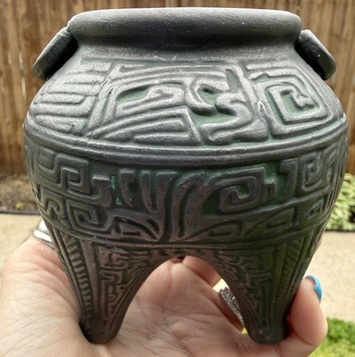 Japanese Ceramic Ikebana Vase Japan Stamp Archaic Style