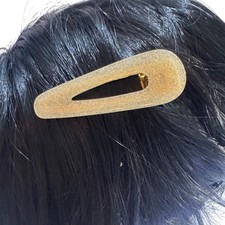 Glitter Gold Hair Clip Set Sparkle Acrylic Snap Barrettes