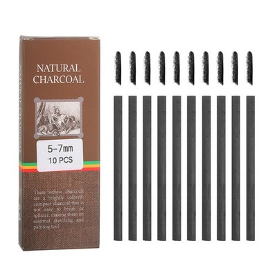 10 x Willow Charcoal Sticks, 5-7mm Willow Charcoal Pencils Black