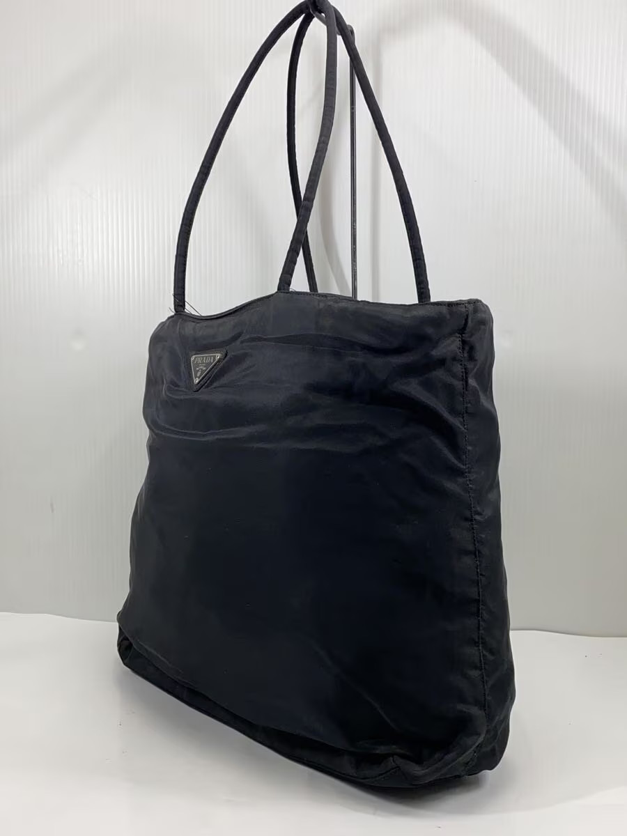 Prada Denim Tote Bag, Black, Solid Color, Scratches thumbnail 2