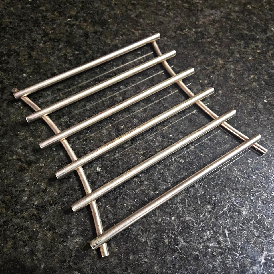 Modern Spectrum Diversified Stainless Steel Euro 7" Square Trivet, Excellent. - Image 4 of 4