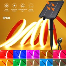 Solar COB LED Streifen Stripe Lichtleiste Lichtband Wasserdicht Schlauch Außen