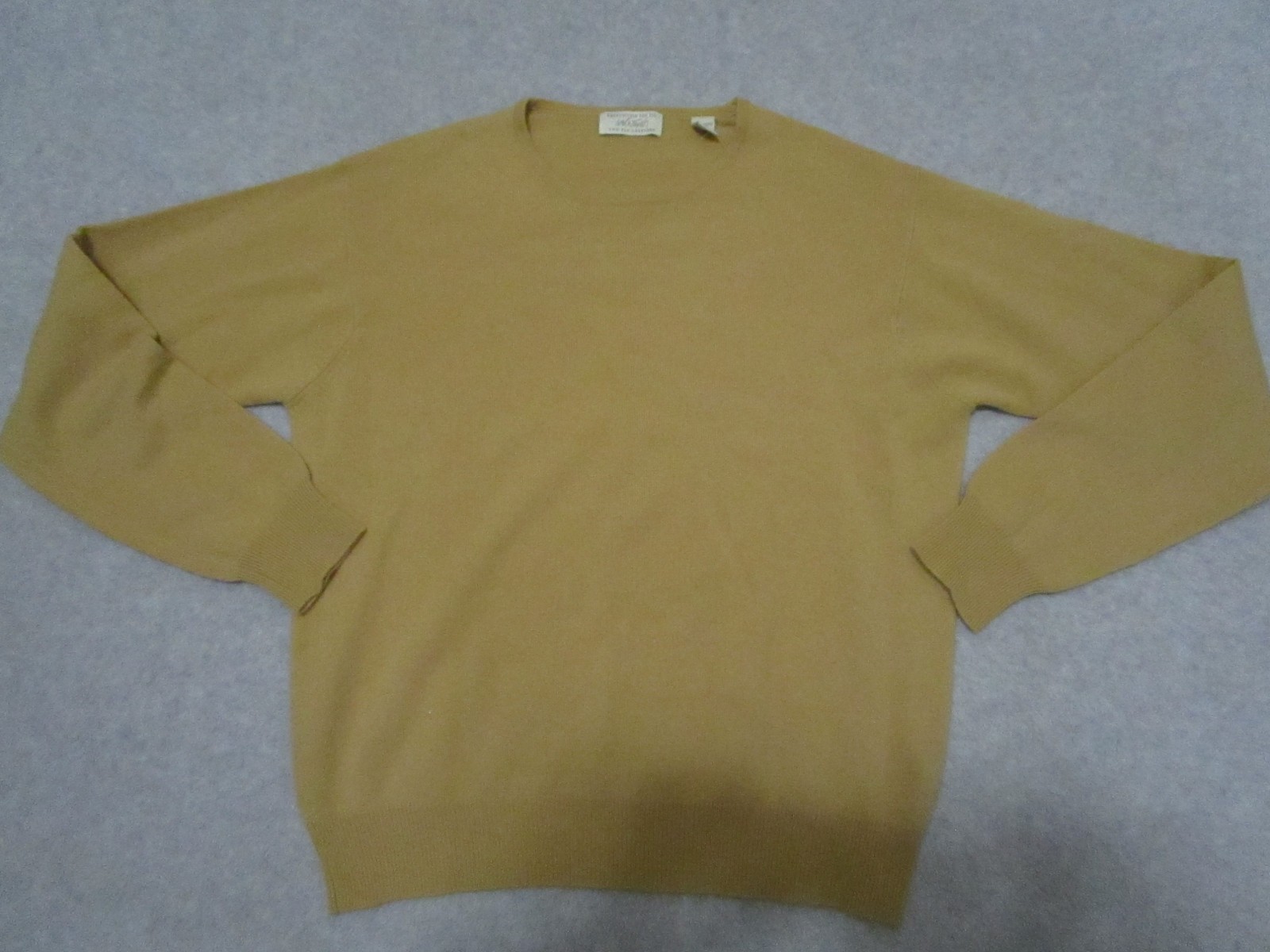 Lord & Taylor Sweater Womens Large Tan 100% Cashmere Two Ply Crewneck