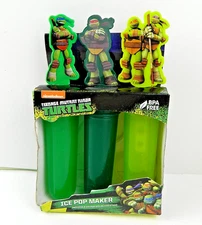 TEENAGE MUTANT NINJA TURTLES ICE POP MAKER, 3 W/HOLDER, 2015, ORIGINAL BOX
