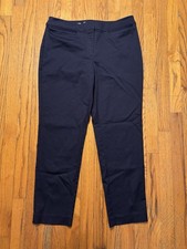 Charter Club Pant Shop Classic Fit Straight Leg Stretch Twill Ankle Navy Sz 8