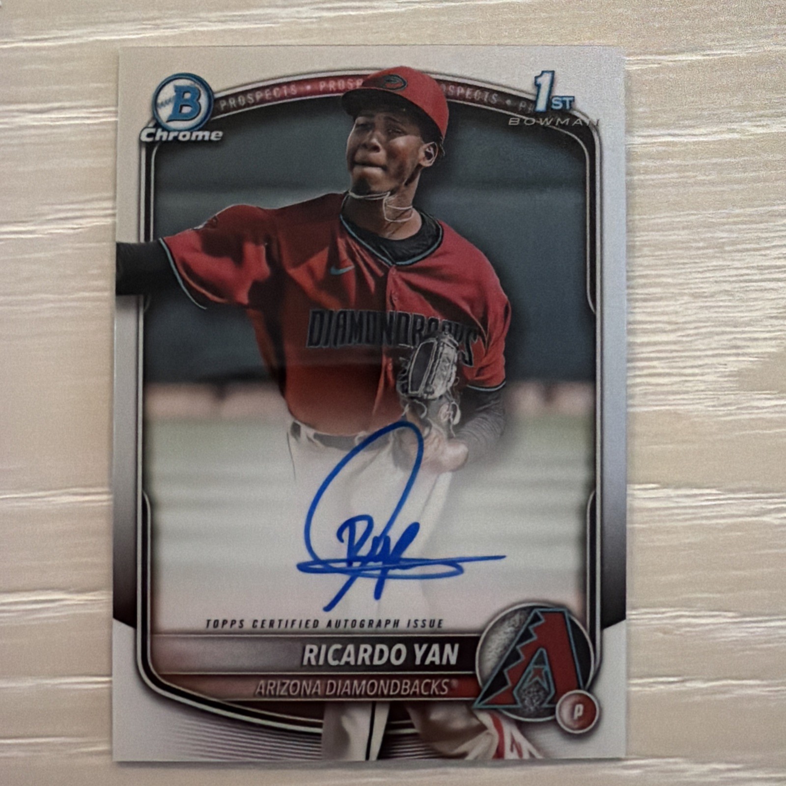 2025 1st Bowman Chrome Auto Ricardo Yan CPA-RY Arizona Diamondbacks 